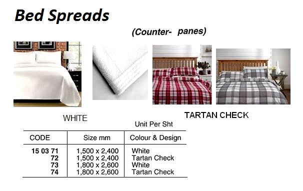 BED SPREAD COTTON CHECK, 1500X2400MM
