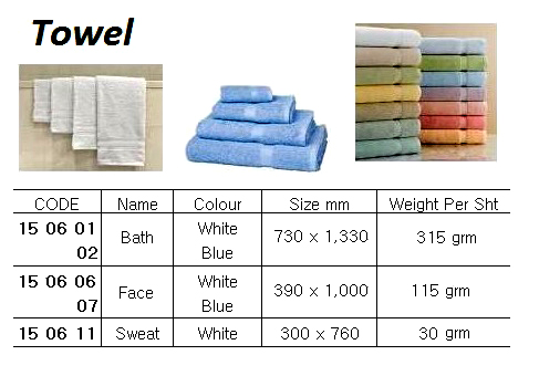BATH TOWEL COTTON BLUE, 670 X 1270MM
