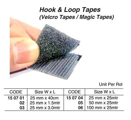 TAPE HOOK & LOOP, W100MM X L25MTR