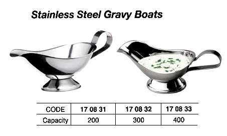GRAVY BOAT STAINLESS STEEL, 200CC