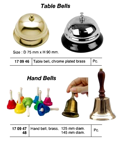 HAND BELL BRASS DIAM 125MM