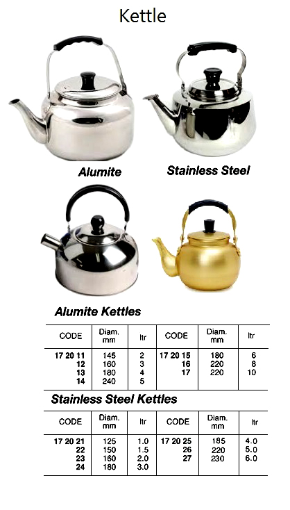 KETTLE STAINLESS STEEL, FLAT-BOTTOM 1.5LTR