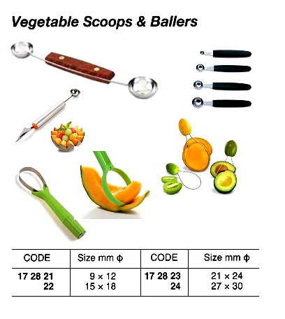 SCOOP & BALLER VEGETABLE, 15MM DIAMX18MM DIAM