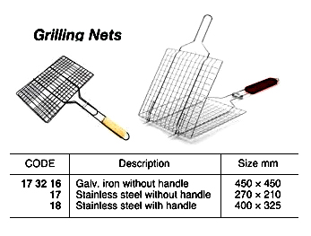 NET GRILLING GALV IRON, WITHOUT HANDLE 450X450MM