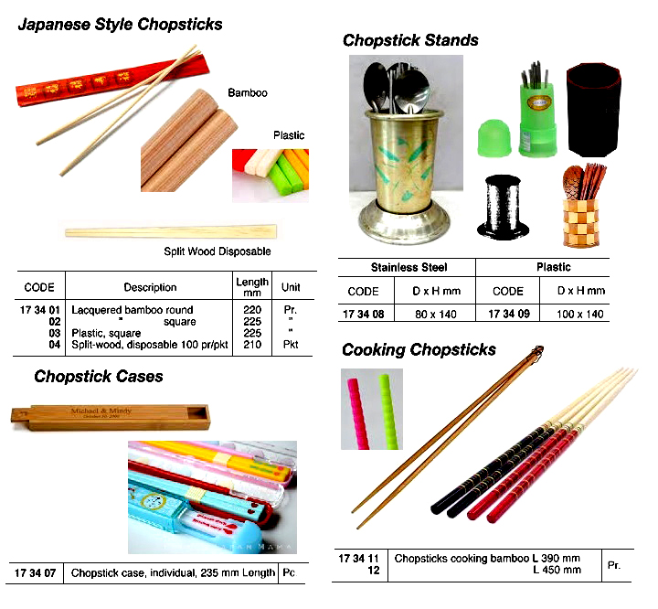 CHOPSTICKS LACQUERED BAMBOO, ROUND JAPANESE STYLE