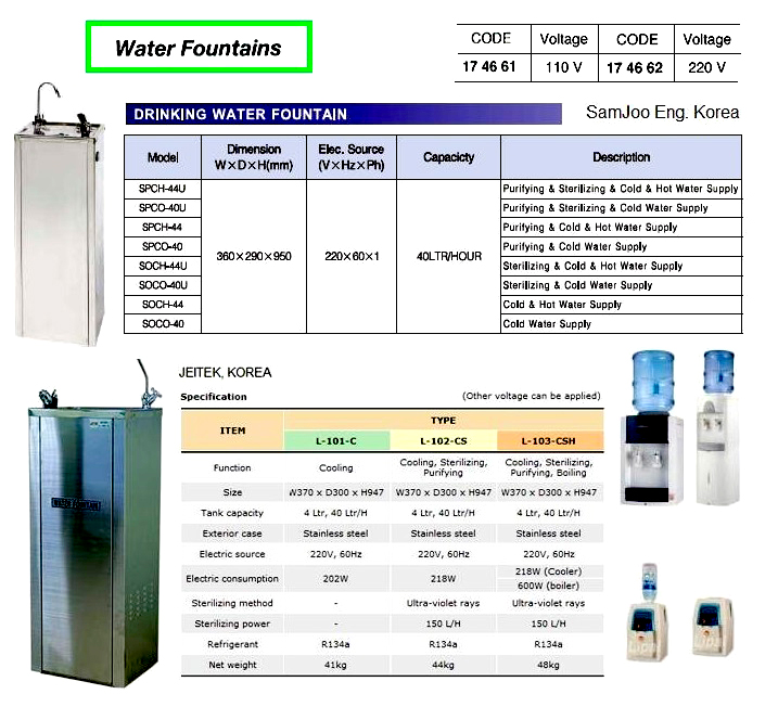 WATER FOUNTAIN 110V