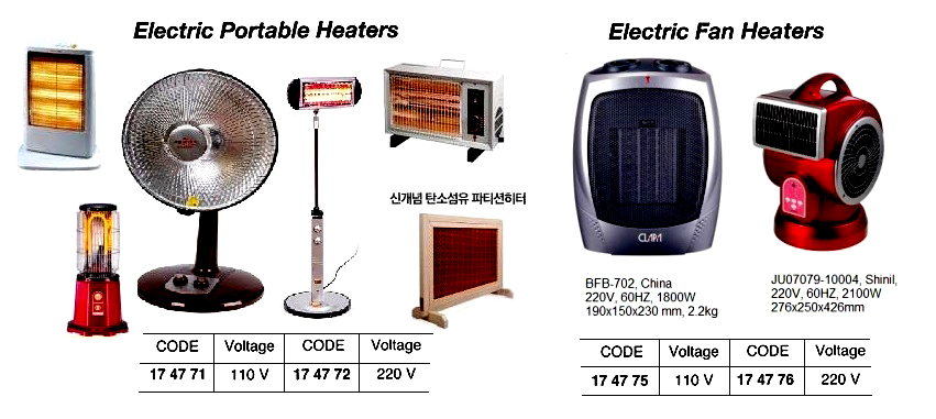 HEATER PORTABLE ELECTRIC 110V