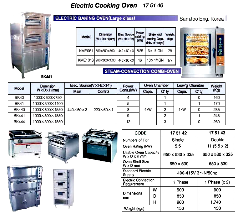 COOKING OVEN ELEC DOUBLE TIER, OVEN CAP 11KW 415V 3P 50HZ