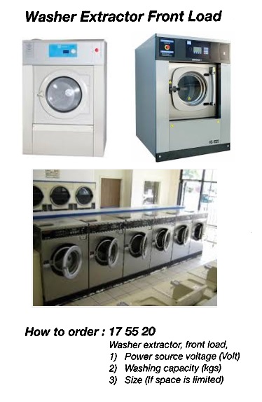 WASHER EXTRACTOR FRONT LOAD, AC110V WITH FURTHER DETAIL
