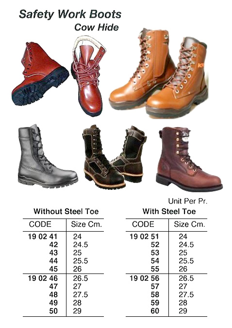BOOTS WORKING SAFETY COW HIDE, WITH STEEL TOE 24.5CM