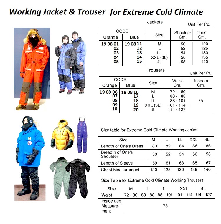 JACKET WORKING FOR EXTREME, COLD CLIMATE BLUE 3L