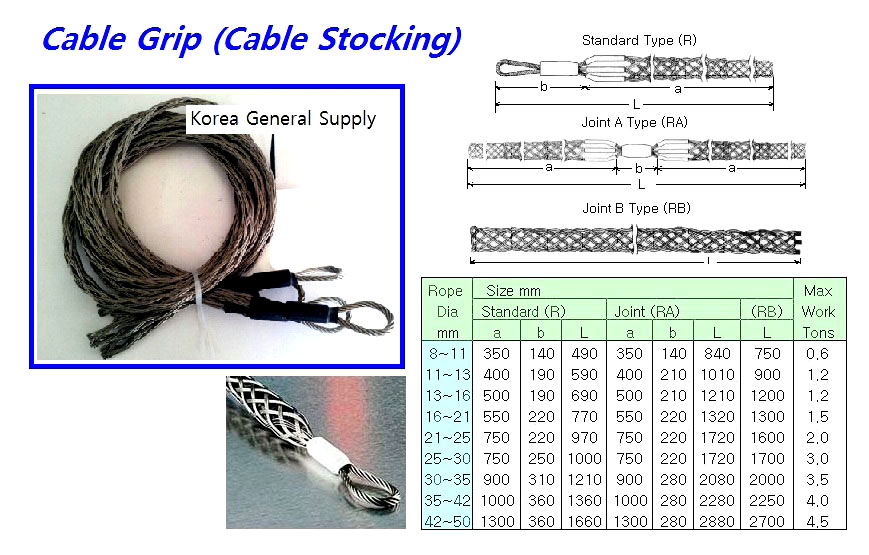 CABLE GRIP STANDARD TYPE R, FOR ROPE DIA 8-11MM