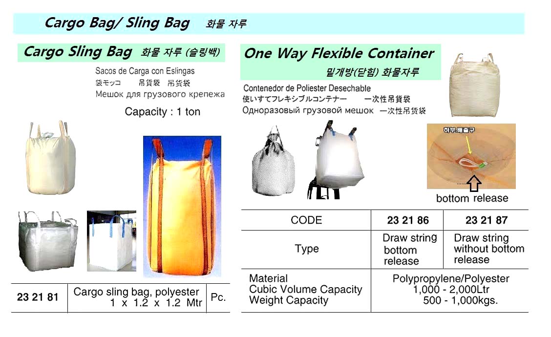 CARGO SLING BAG POLYESTER, 1X1.2X1.2MTR