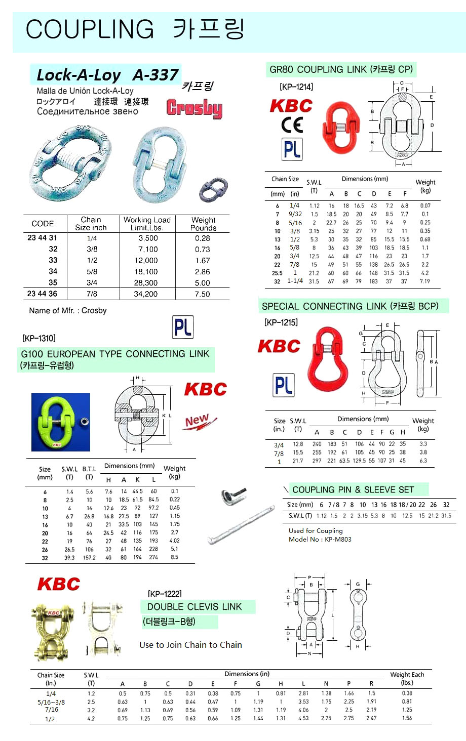 LOCK CONNECTING FORGED ALLOY, STEEL CROSBY A-336 13MM