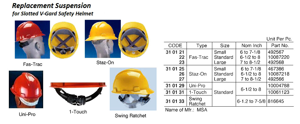 REPLACE SUSPENSION FAS-TAC, LARGE FOR V-GARD HELEMT