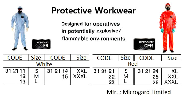 WORKWEAR FLAME RESIST/CHEMICAL, PROTECT MICROCHEM CFR RED L