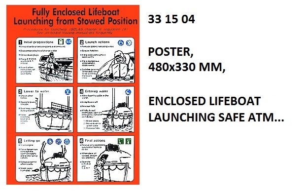 POSTER ENCLOSED LIFEBOAT, LAUNCHING #1004W 475X330MM