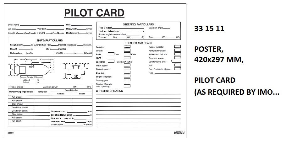 CARD PILOT(AS REQUIRED BY IMO), 420X297MM