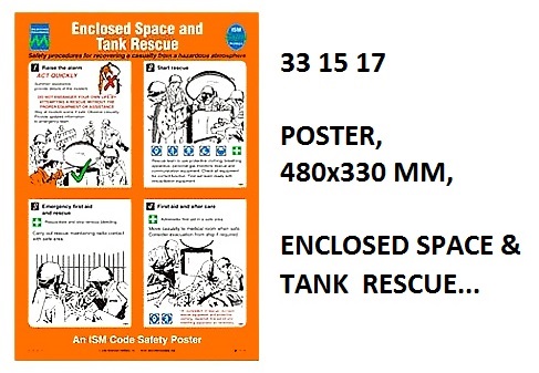 POSTER ENCLOSED SPACE & TANK, RESCUE #1017W 475X330MM