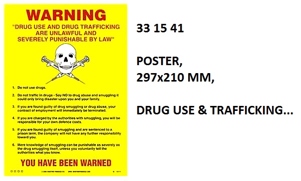 POSTER DRUG USE & TRAFFICKING, 297X210MM