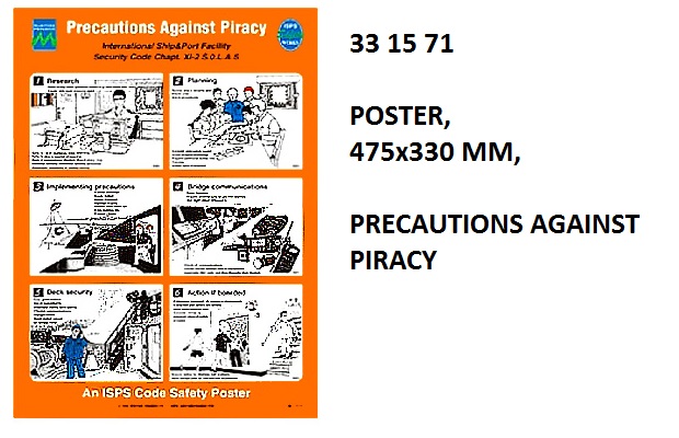 POSTER PRECAUTIONS AGAINST, PIRACY #1071W 475X330MM