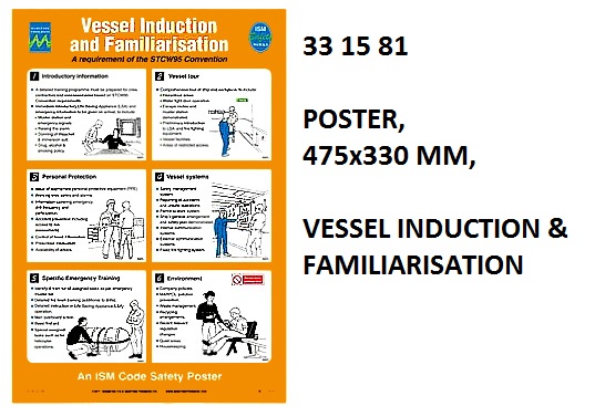 POSTER #1081W VESSEL INDUCTION, & FAMILIARISATION 475X330MM