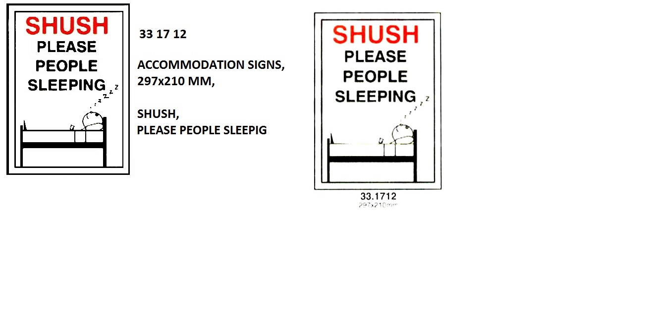 POLITE POSTER SHUSH PEOPLE, SLEEPING #1502Y 297X210MM