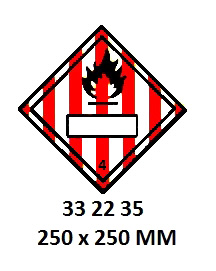 HAZARD WARNING DIAMOND #2235LL, CLASS 4.1 250X250MM FOR UN#