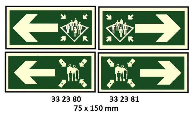 SIGN FOR LLL ARROW HORIZ(L)/, ASSB ST 50X100MM 10`S/PKT