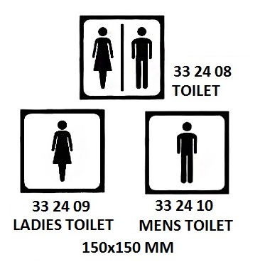 SIGN FOR PASSENGER VSL, LADIES TOILET 150X150MM