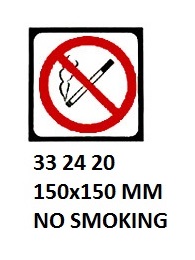 SIGN FOR PASSENGER VSL, NO SMOKING 150X150MM