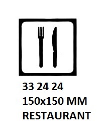 SIGN FOR PASSENGER VSL, RESTAURANT 150X150MM