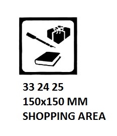 SIGN FOR PASSENGER VSL, SHOPPING AREA 150X150MM