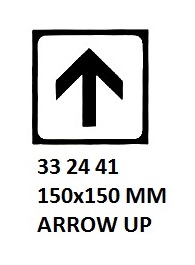 SIGN FOR PASSENGER VSL, ARROW UP 150X150MM