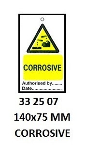 TAG W/TIE TEMPORARY PVC, CORROSIVE #2507
