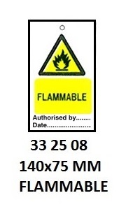 TAG W/TIE TEMPORARY PVC, FLAMMABLE #2508