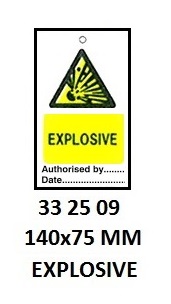 TAG W/TIE TEMPORARY PVC, EXPLOSIVE #2509