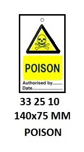 TAG W/TIE TEMPORARY PVC, POISON #2510