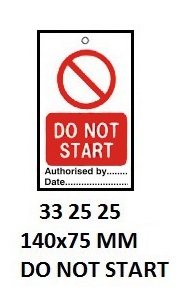 TAG W/TIE TEMPORARY PVC, DO NOT START #2525