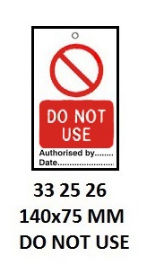 TAG W/TIE TEMPORARY PVC, DO NOT USE #2526