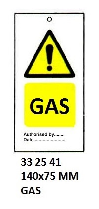 TIE TAG TEMPORARY GAS, #2541HF 140X75MM