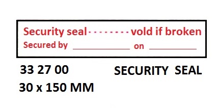 SIGN ISPS CODE SECURITY SEAL, #WR2700CJ 30X150MM