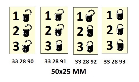 SIGN ISPS CODE 2 LOCKED KEY, 50X25MM #WV2892Z 10`S/PKT