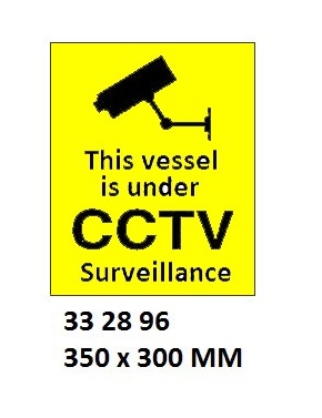 SIGN ISPS CODE UNDER CCTV, #WV2896NM 350X300MM