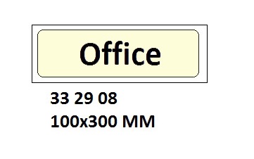 SIGN ACCOMMODATION OFFICE, #2908GM 100X300MM