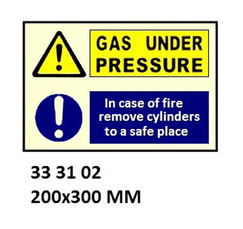 WHITE VINYL SIGN COMBINATION, WARNING #3102 200X300MM