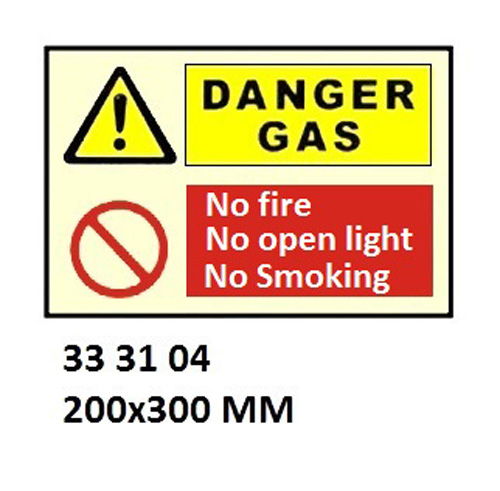 WHITE VINYL SIGN COMBINATION, DANGER #3104 200X300MM