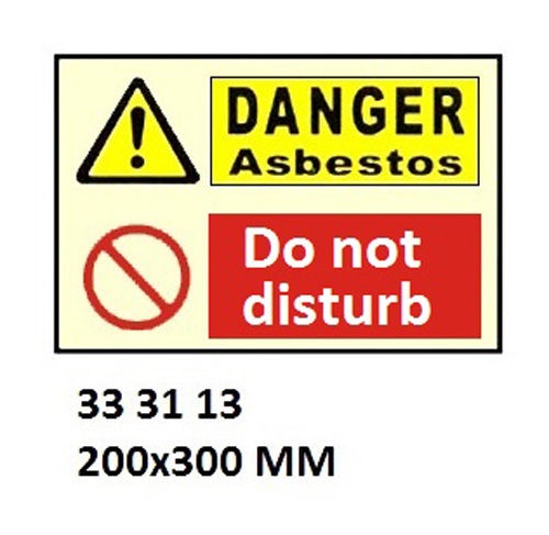 WHITE VINYL SIGN COMBINATION, DANGER #3113 200X300MM