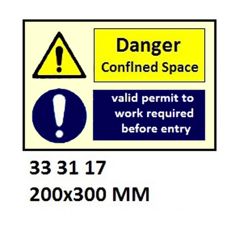 WHITE VINYL SIGN COMBINATION, DANGER #3117KM 200X300MM
