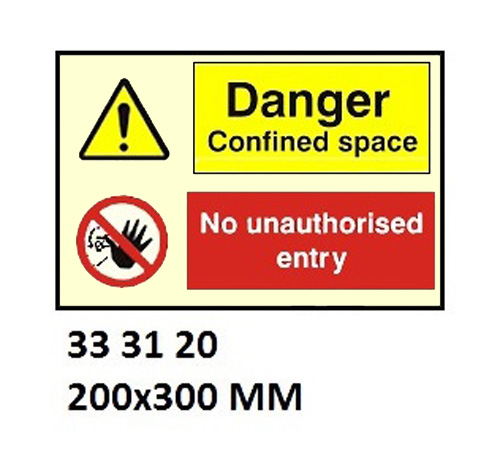 WHITE VINYL SIGN, DANGER #3120KM 200X300MM
